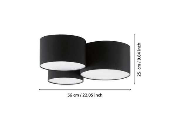 EGLO PASTORE 2 LOFT 3xE27 Ø610 SORT