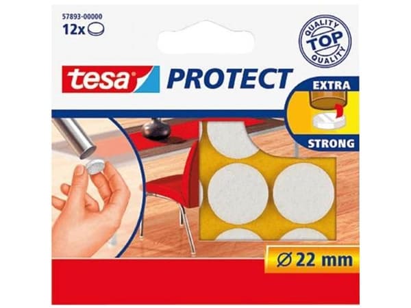 Filtkuddar tesa vit Ø22mm 12 st/pack - (12 st)