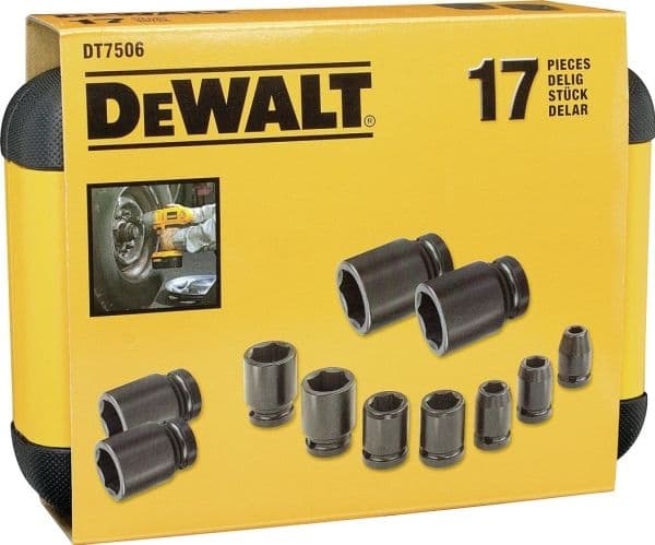 DeWALT - Slagsocketsats - 17 delar
