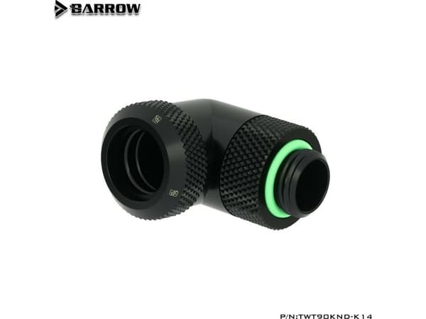 Barrow Multi-Link-adapter 90° G1/4 AG til 14mm AD hardtube - roterbar svart