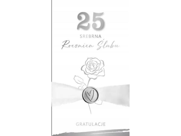 Gratulationskort för bröllopsanniversary 25 - silver