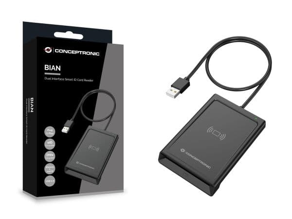 Conceptronic BIAN11B, USB 2.0, nærfeltskommunikasjon (NFC), 1 m, Sort, 100 g