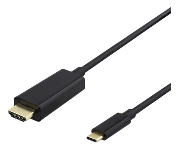 USB-C - HDMI cable, 4K UHD, gold plated, 0.5m, black