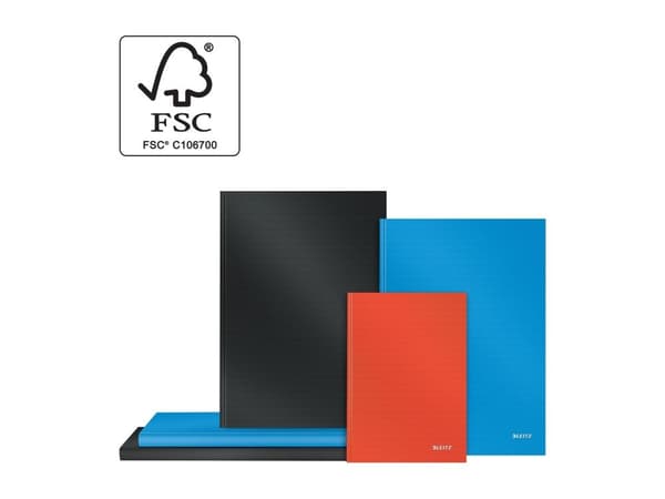 Leitz Solid - Notisbok - A5 (148 x 210 mm) - 80 ark / 160 sider - rutet - lyseblå - plast