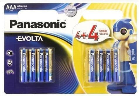 Panasonic Evolta AAA/Lr03 alkaliskt batteri – 8 st i förpackning