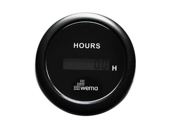 Wema timeteller LCD 12/24 volt sort