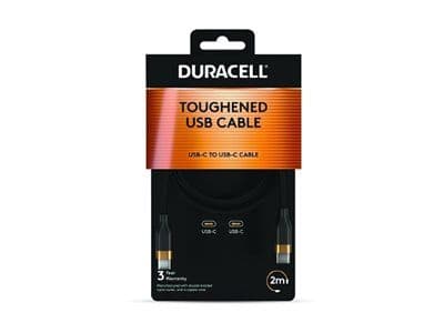 Duracell DRU5020A, 2 m, USB-C, USB-C, Sort