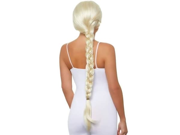 Blond flettet paryk