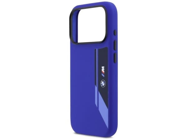BMW M Silicon Vertical Logo MagSafe Case for iPhone 17 Pro - Navy Blue