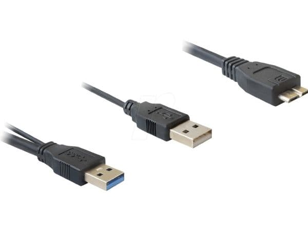 Delock - USB-kabel - USB typ A (hane) till USB (endast ström), Micro-USB typ B (hane) - USB 3.0 - 20 cm