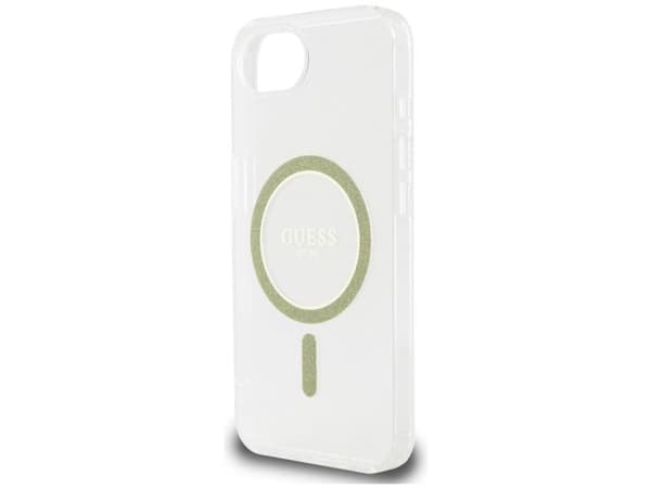 Guess IML Glitter Circle MagSafe - Kotelo iPhone 16e (läpinäkyvä)