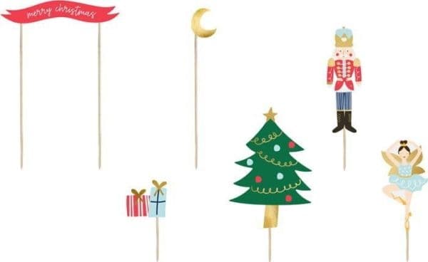 PartyDeco KPT63, Cupcake, Multifärg, Unisex, Jul, Nutcracker, 6 styck