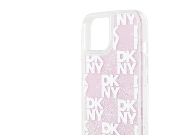 DKNY Liquid Glitter Multilogo case for iPhone 15 / 14 / 13 - pink