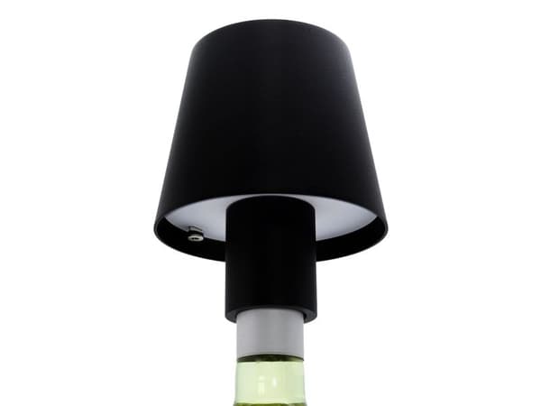 Securit® LED-pöytävalaisin PARIS pullolle, johdoton ja ladattava, musta