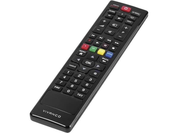 Vivanco VVREMOTEUNI, TV, IR trådløs, Trykknapper, Svart