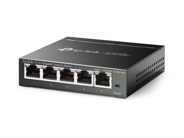 TP-Link TL-SG105S - Switch - 5 x 10/100/1000 - stasjonær