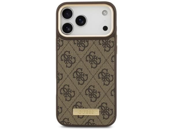 Guess 4G Logo Plate MagSafe Case for iPhone 17 Pro Max - Brown