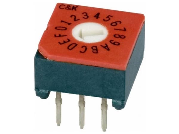 C & K Switches CRD16CM0CB Rotay Switch CRD Series Koderingskontakt Hexadecimal, Komplement 1 stk Tube