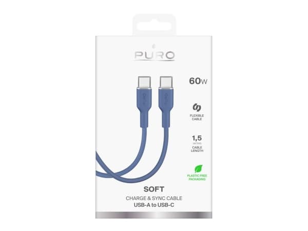 Puro ICON USB-C til USB-C kabel 1,5 m blå