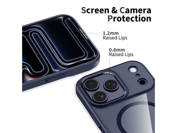Tech-Protect MagMat MagSafe-deksel til iPhone 17 Pro Max - transparent - navyblå