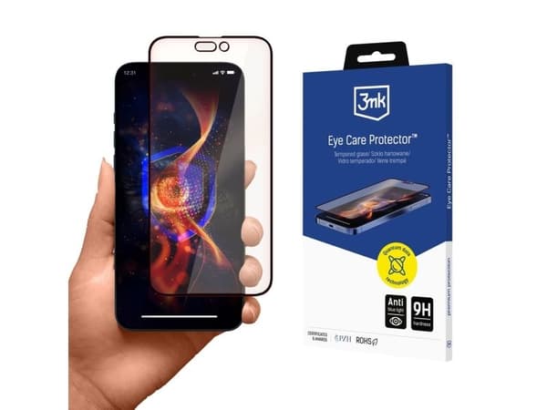 Herdet glass 3mk Eye Care-beskyttelse for Apple iPhone 15 Pro