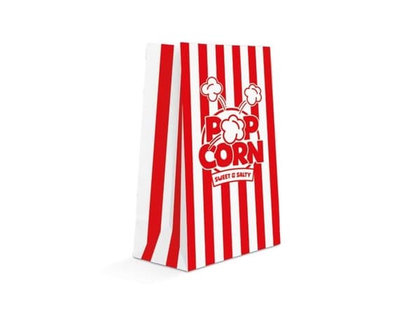 Röda och vita popcornpåsar, 8 st