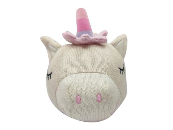 Knitted Ball with Bell - Unicorn