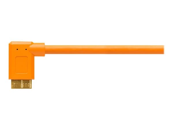 Tether Tools TetherPro - USB-kabel - USB typ A (hane) rak till Micro-USB typ B (hane) högervinklad - USB 3.0 - 4.6 m - högsynligt orange