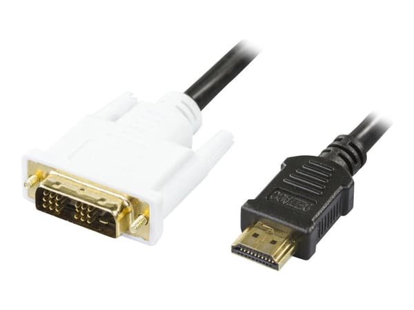 DELTACO - Adapterikaapeli - single link - HDMI uros - DVI-D uros - 2 m - musta