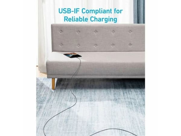 Anker 322, 1,8 m, USB C, USB C, musta