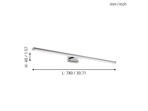 Eglo Pandella 1 Speillampe 78 cm. - Krom