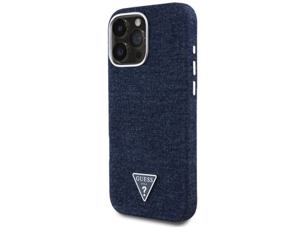 Guess Denim Triangle Logo MagSafe iPhone 16 Pro Max mobilskal - blå