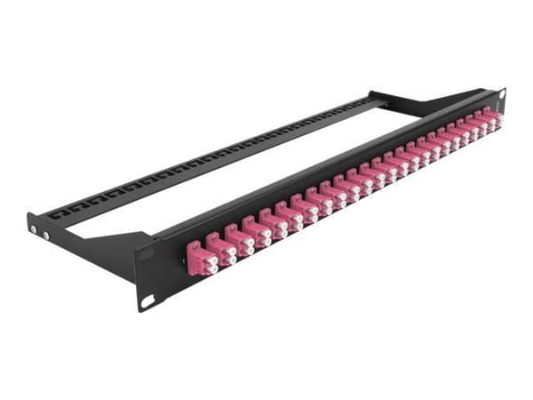 Delock - Patch-panel - stativmonterbar - LC Duplex MM X 24 - sort, violet - 1U - 19"