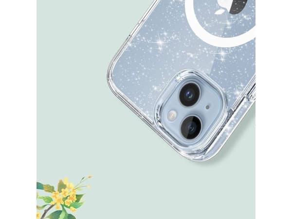 Tech-Protect FlexAir Hybrid MagSafe iPhone 13/14 Case - Clear Glitter