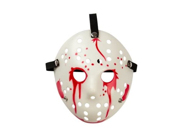 Blodig hockeymaske