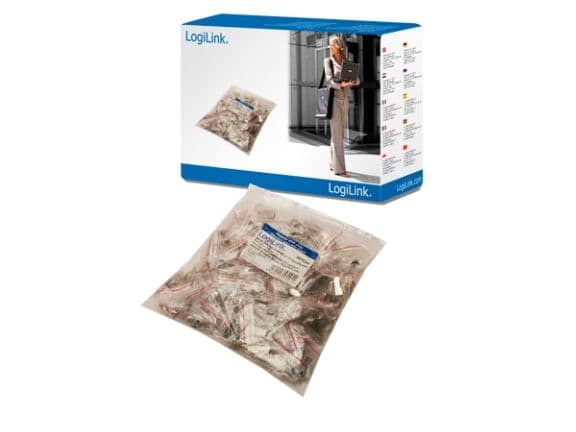 LogiLink MP0004, CAT5e, Plast, Gull, 100 stykker