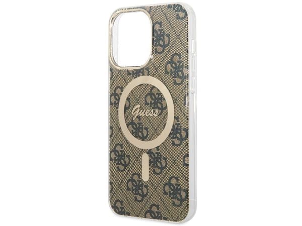 Guess IML 4G MagSafe-skydd till iPhone 15 Pro Max - Brun