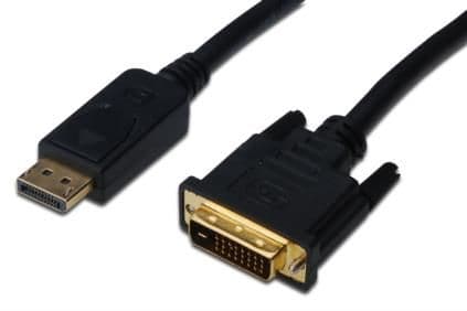 ASSMANN - DisplayPort kaapeli - DisplayPort (han) til DVI-D (han) - 3 m - formet - sortti