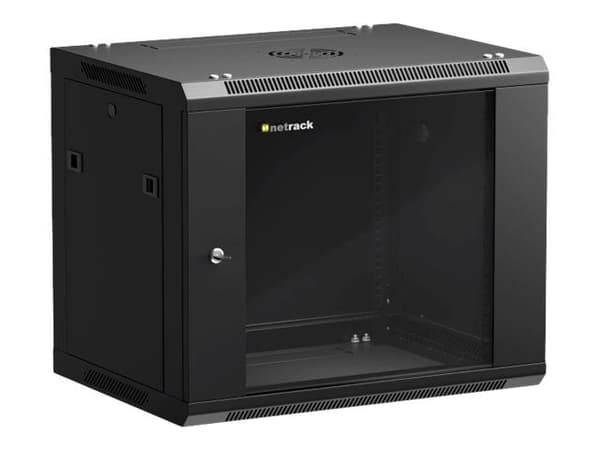 Netrack - Rack skap - veggmonterbar - svart - 9U - 19"