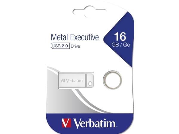 Verbatim Metal Executive - USB-flashstasjon - 16 GB - USB - sølv
