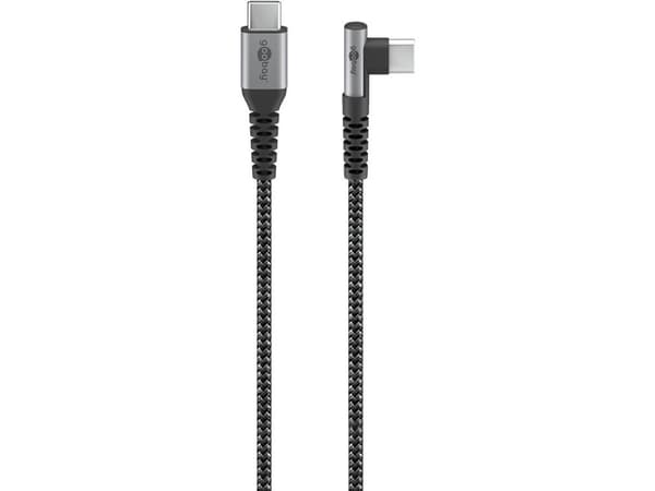 Goobay 64660, 2 m, USB C, USB C, USB 2.0, Musta, Harmaa