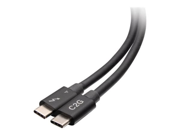 C2G 2.5ft Thunderbolt 4 USB C -kaapeli - USB C - USB C - 40Gbps - M/M - Thunderbolt kabel - USB-C (han) til USB-C (han) - USB 3.2 / DisplayPort 2.1...