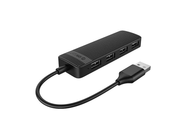 Orico USB-hub 4 porter USB-A 2.0 kabel 0,3 m – sort