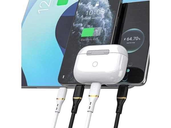 USB-C til iPhone Lightning-kabel i silikonflettet 30W 1 m - svart