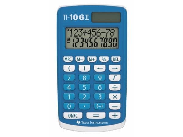 Texas Instruments TI-106 II, Tasku, Näyttölaskin, Sininen