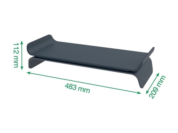 Leitz Ergo - Skjermstativ - adjustable - mørk grå