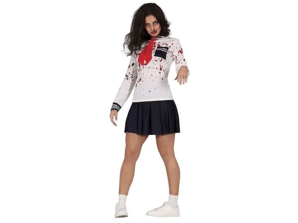 Zombie skolepige kostume