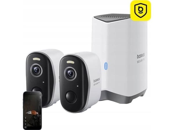 Baseus Security N1 2K utomhusövervakningskit (2 kameror) - vit