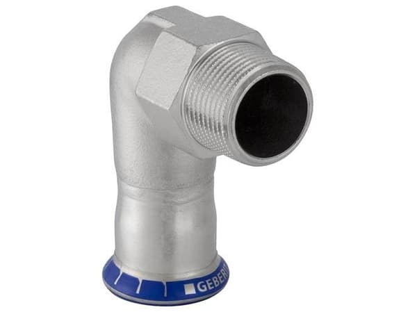 GEBERIT Overgangsbøjning rustfri 35 mm x 5/4 muffe/nippel mapress