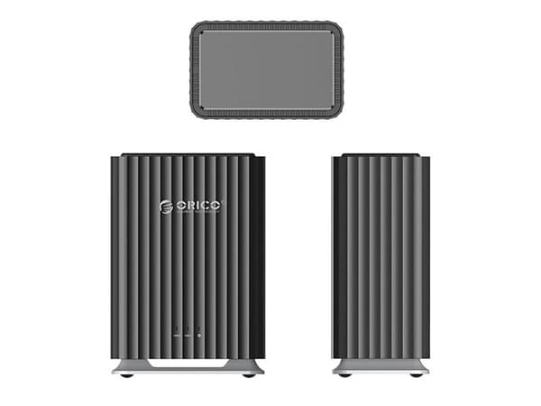 Diskdeksel for 2 stasjoner 2,5" HDD/SSD / 3,5" HDD (Direct Attached Storage) - svart